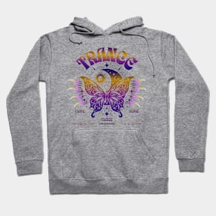 TRANCE  - Butterfly Moon Stars (dark purple/gold) Hoodie